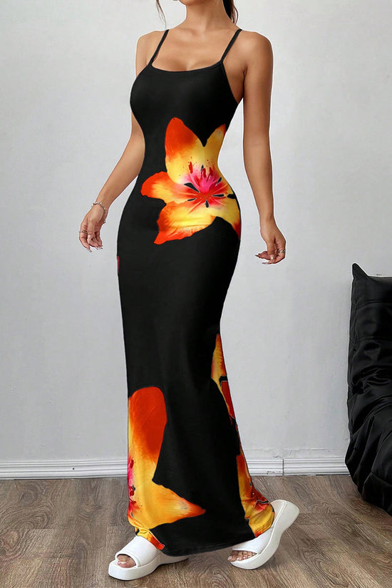 Floral Print Sleeveless Casual Dress