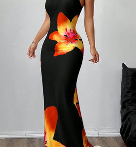 Floral Print Sleeveless Casual Dress