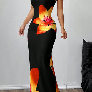 Floral Print Sleeveless Casual Dress