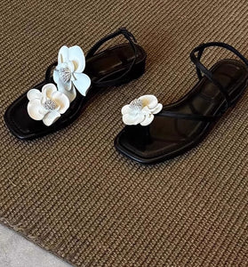 Floral Embellished Strappy Sandals