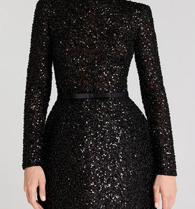 Sparkling Long Sleeve Bodycon Dress
