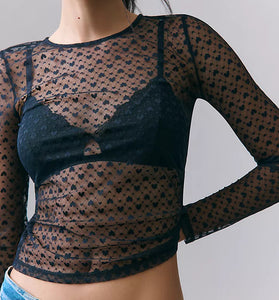 Sheer Long Sleeve T-Shirt