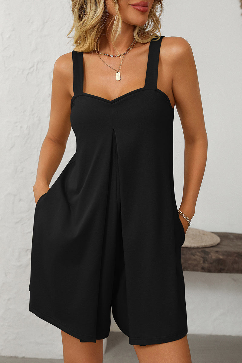 Chic Sleeveless Pleated Romper