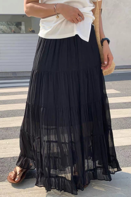 Flowing Tiered Midi Skirt