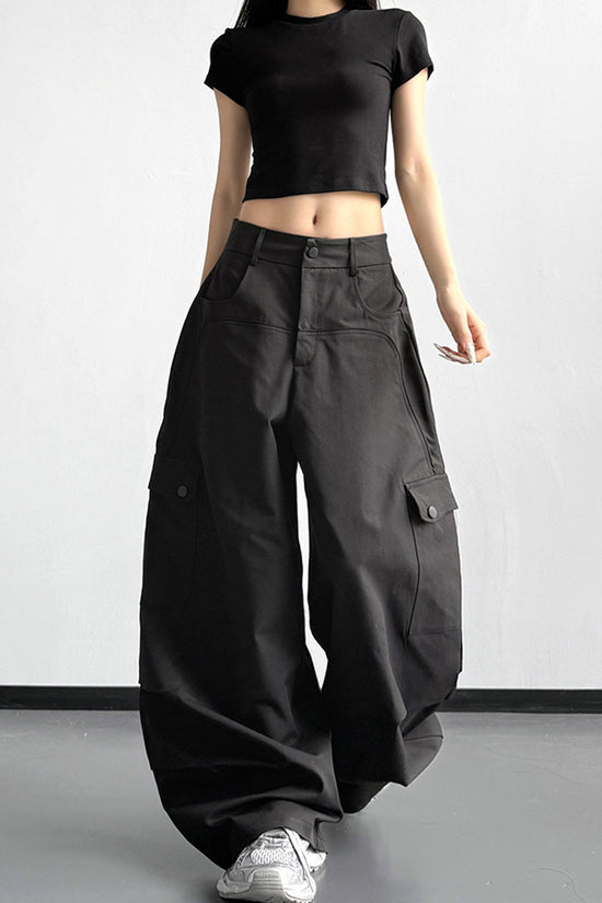 Wide-Leg Cargo Pants
