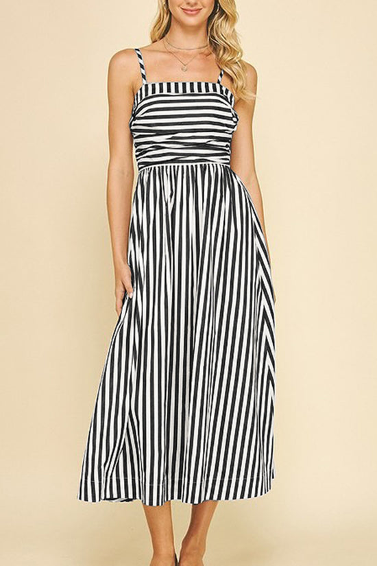Striped Sleeveless Maxi Dress