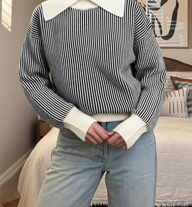 Striped Collared Sweater
