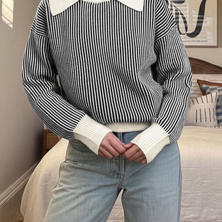 Striped Collared Sweater