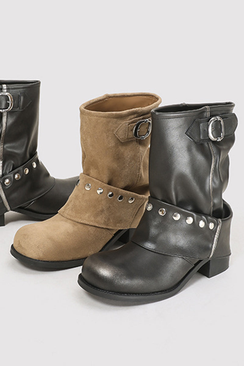 Chic Buckle Ankle Boots