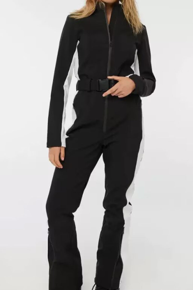 Sleek Belted Long Sleeve Jumpsuit