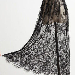 Elegant Lace Sheer Midi Skirt