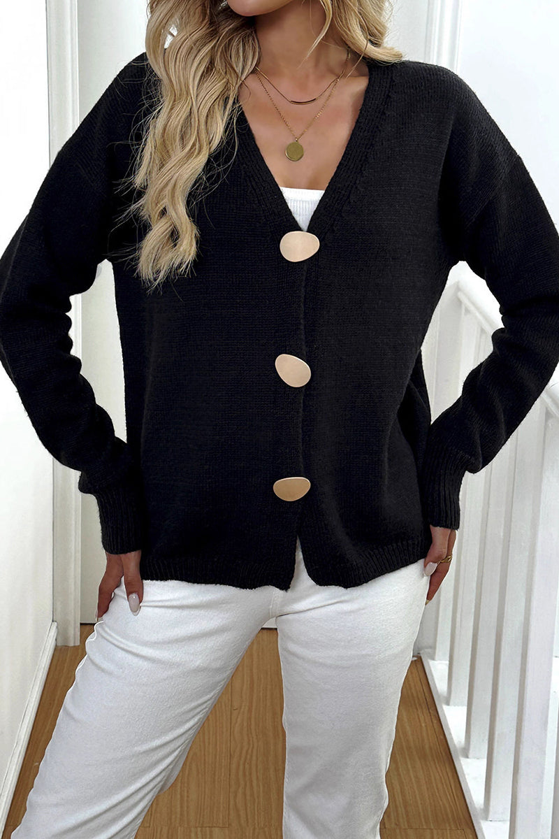 Sleek Long Sleeve Button Cardigan