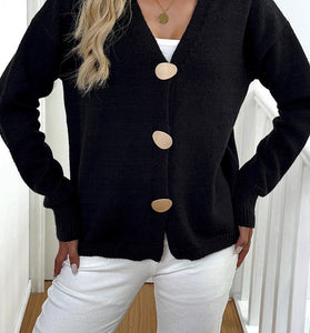 Sleek Long Sleeve Button Cardigan