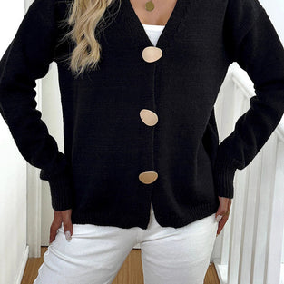 Sleek Long Sleeve Button Cardigan