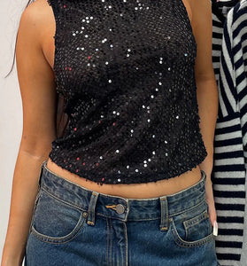 Sequin Sleeveless Tank Top