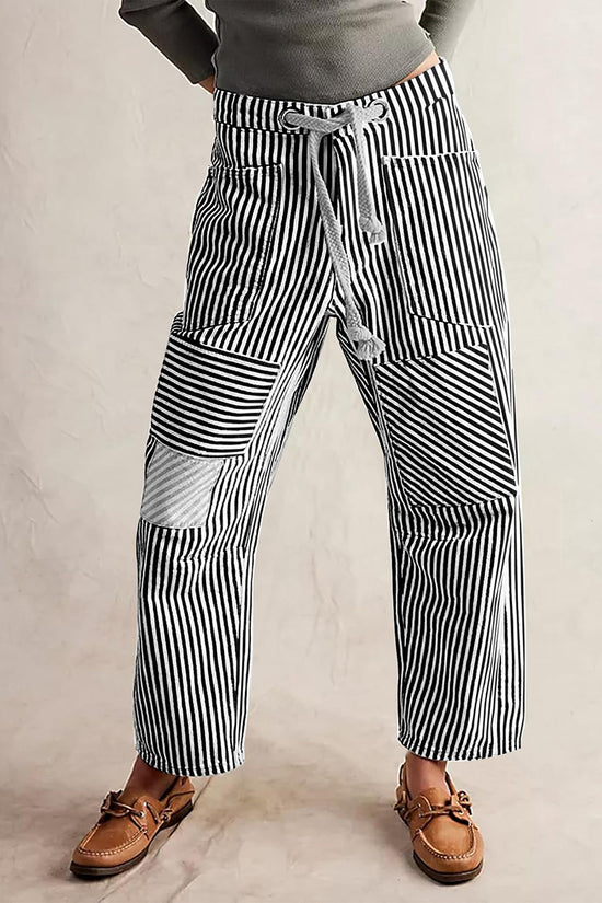 Striped Pattern Casual Loose Fit Pants