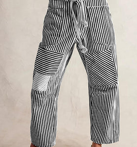 Striped Pattern Casual Loose Fit Pants