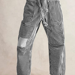 Striped Pattern Casual Loose Fit Pants