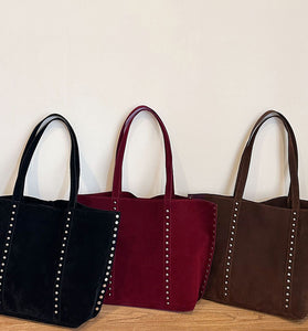 Studded Tote Bag with Elegant Handles