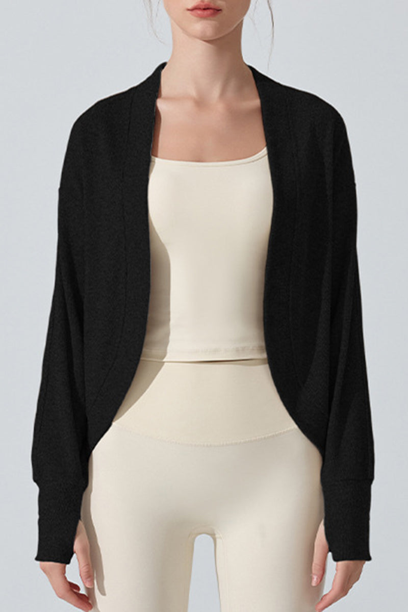 Relaxed Long Sleeve Open Front Cardigan