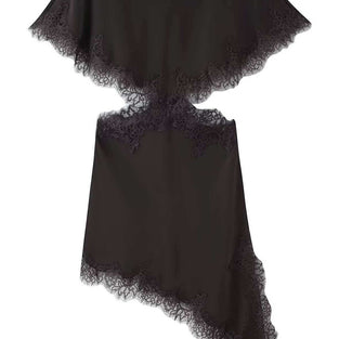 Asymmetric Lace Trim Casual Dress