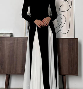 Elegant Long Sleeve A-Line Maxi Dress