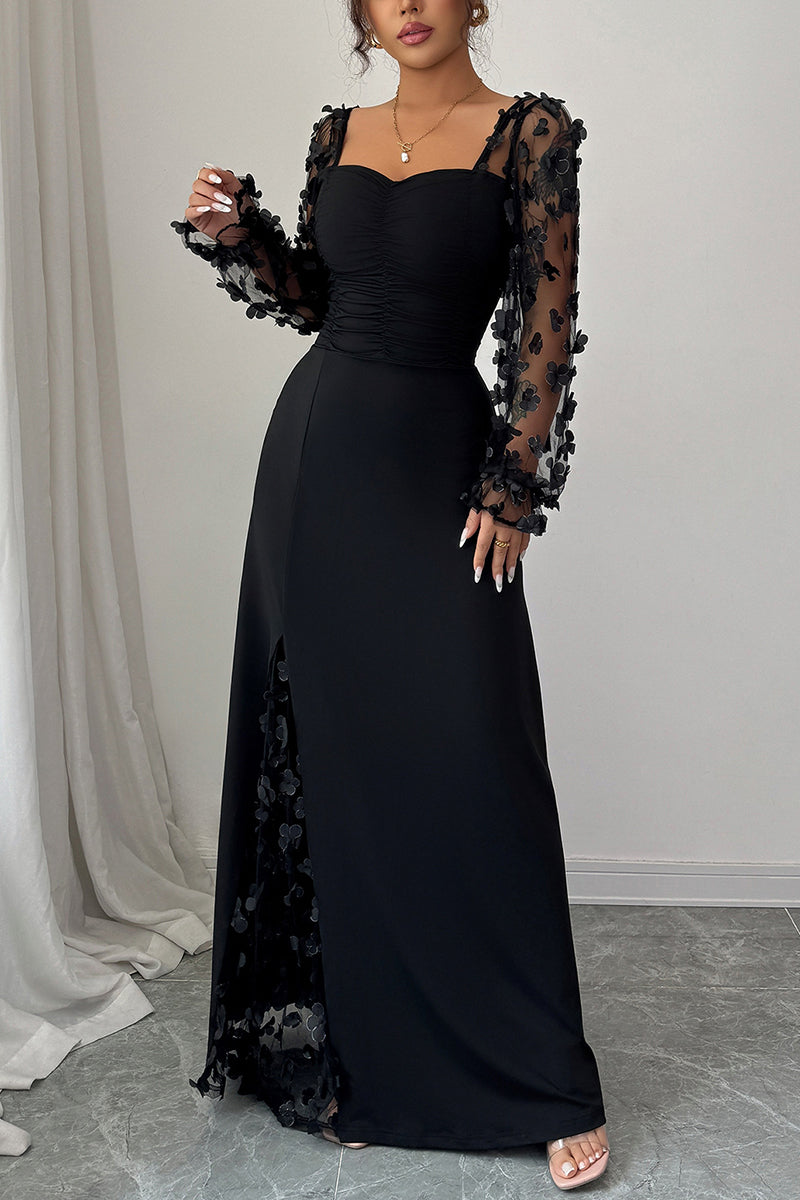 Elegant Long Sleeve Maxi Dress