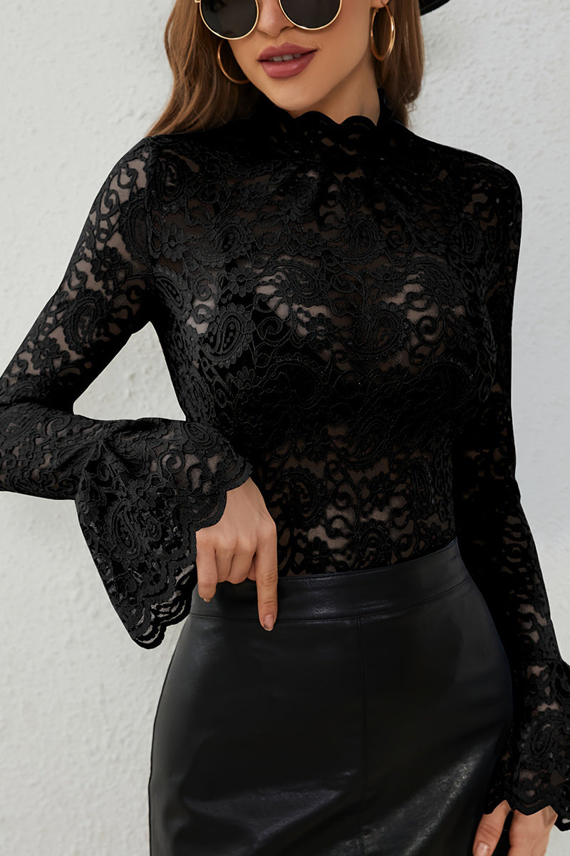 Elegant Lace Long Sleeve Top