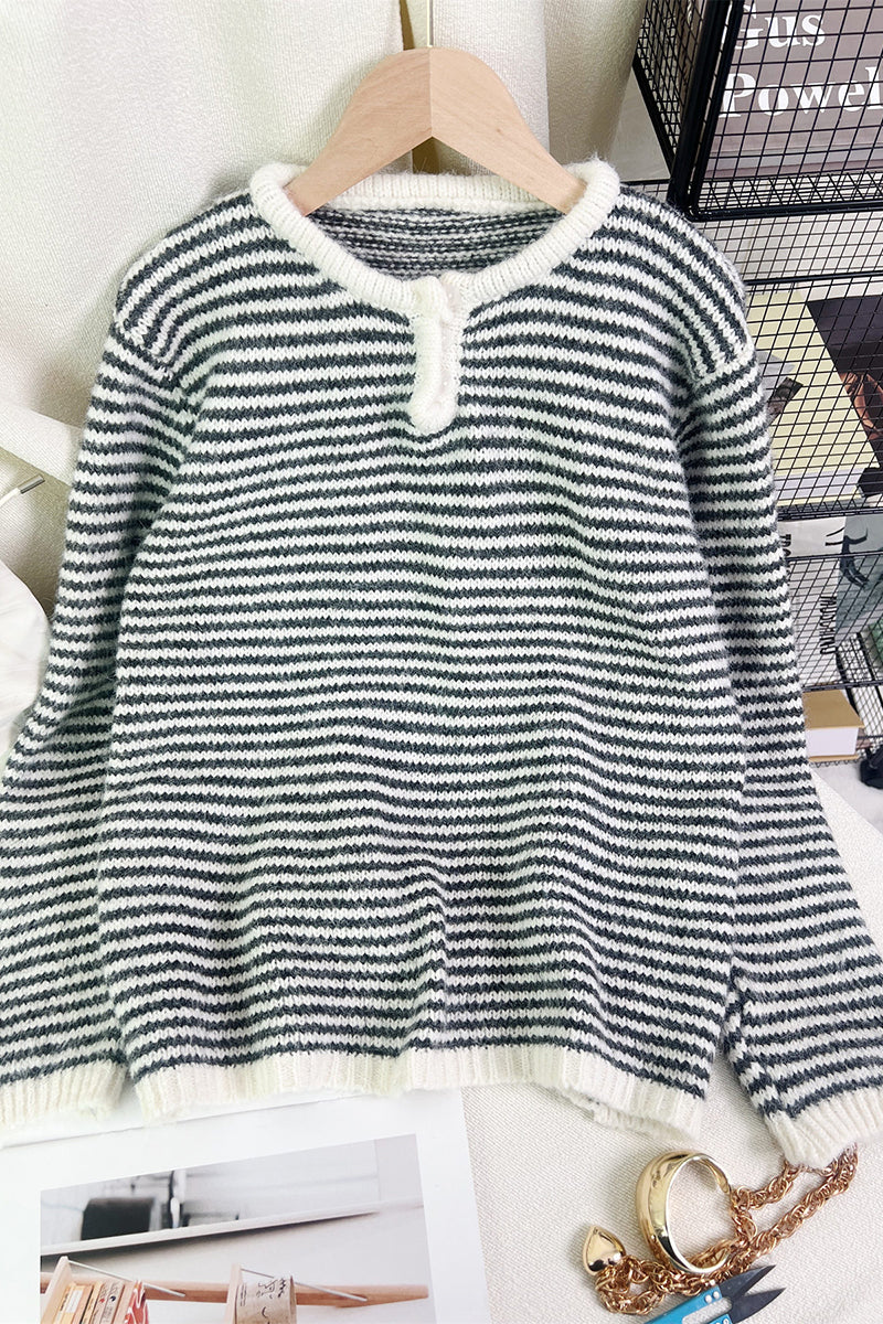 Striped Henley Sweater