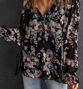 Floral Print Chiffon Blouse