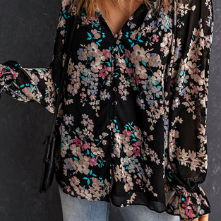 Floral Print Chiffon Blouse