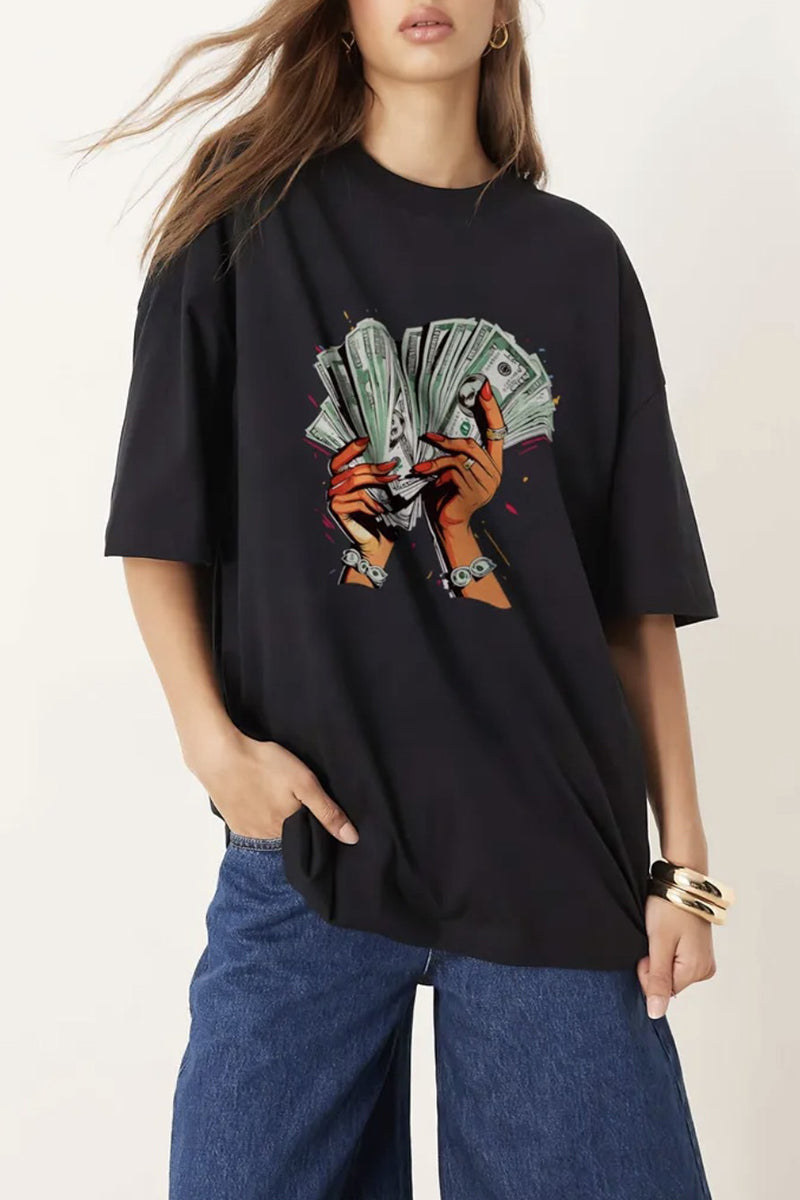 Graphic Money Oversized T-Shirt