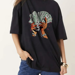 Graphic Money Oversized T-Shirt