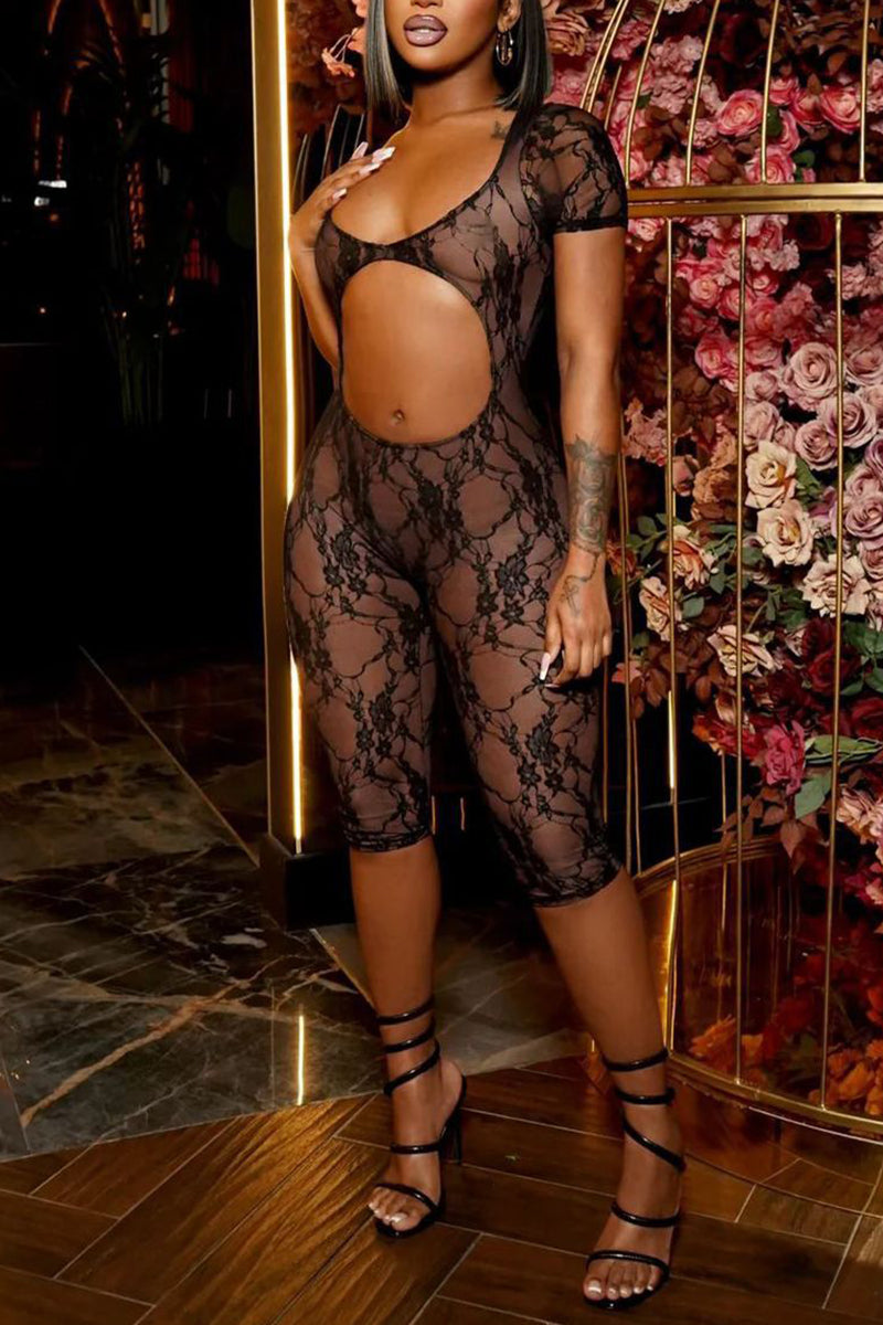 Elegant Cutout Lace Jumpsuit