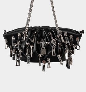 Chain Embellished Statement Bag