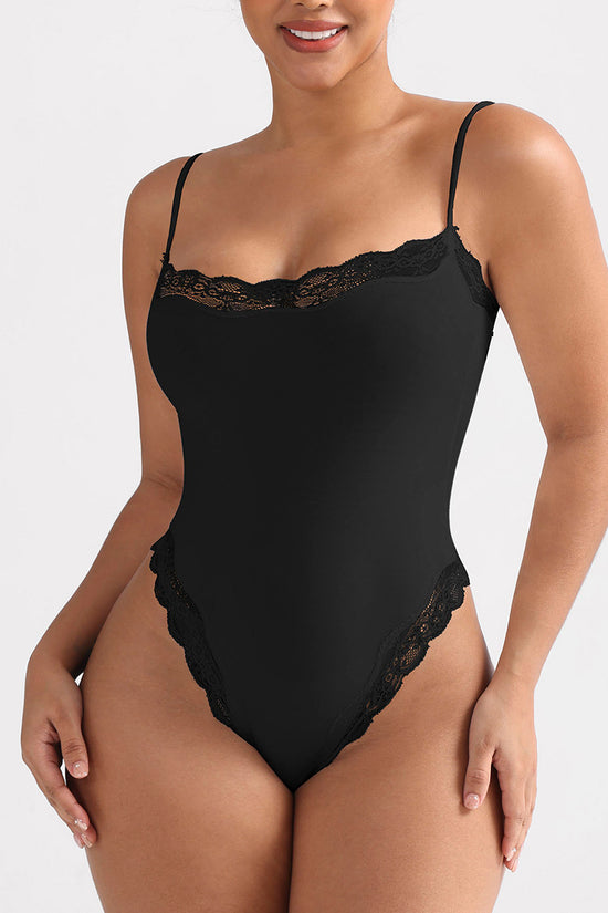 Elegant Lace-Trim Bodysuit