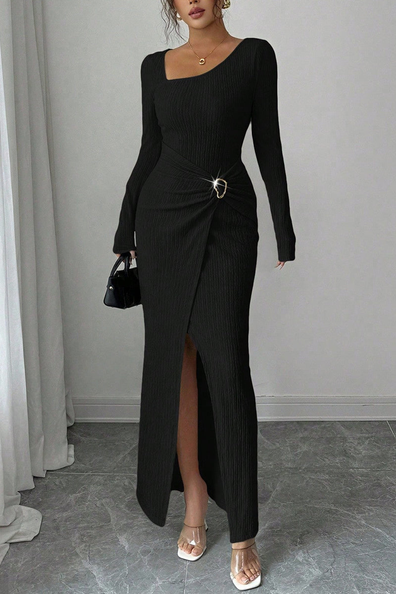 Elegant Long Sleeve Bodycon Casual Dress
