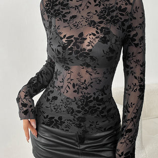 Floral Sheer Long Sleeve Top