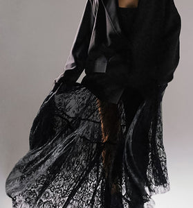 Elegant Lace Midi Skirt