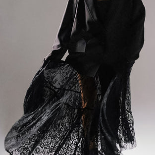 Elegant Lace Midi Skirt