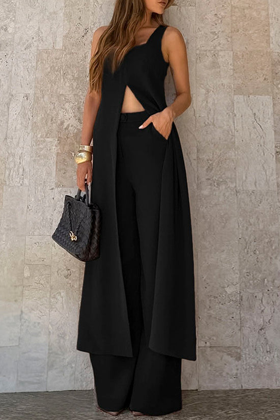 Elegant Sleeveless Pants Set