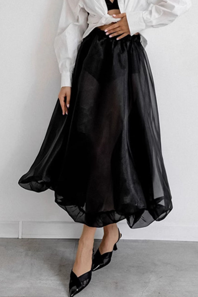 Elegant Flowing Midi Skirt
