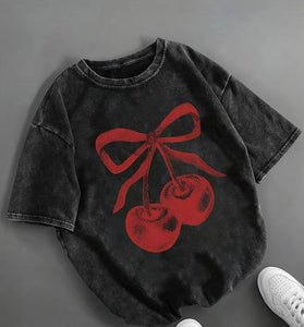Graphic Cherry Bow T-Shirt