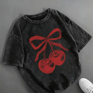 Graphic Cherry Bow T-Shirt