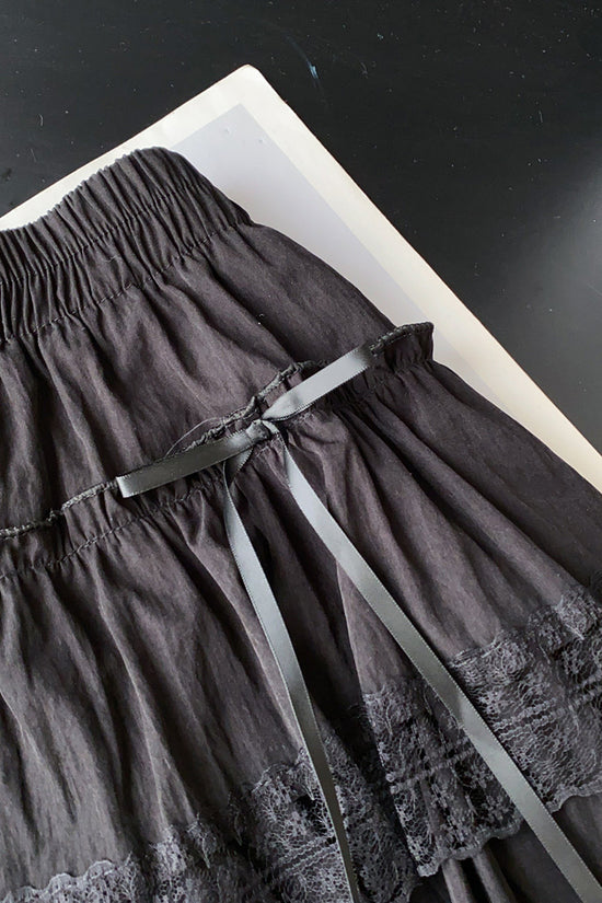 Ruffle Lace Mini Skirt