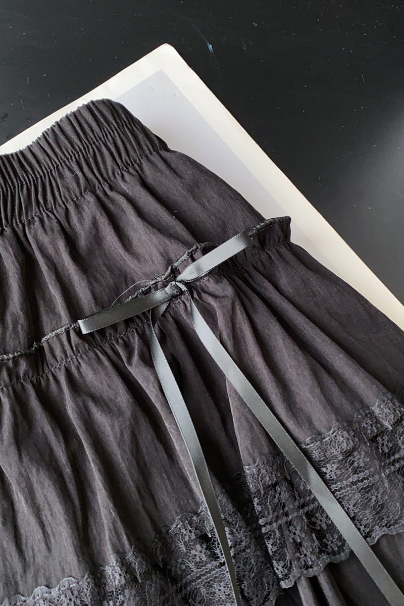 Ruffle Lace Mini Skirt