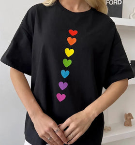 Heart Pattern Casual T-Shirt