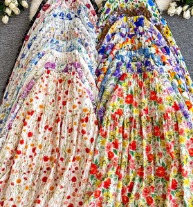 Floral Tiered Midi Skirt