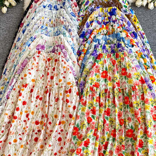 Floral Tiered Midi Skirt