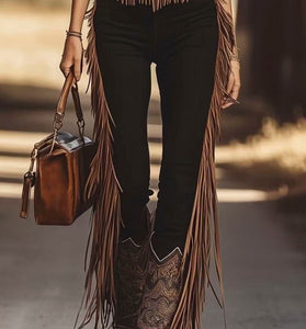 Fringe Detailed Casual Pants